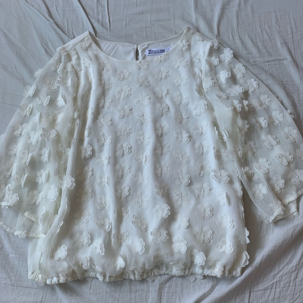 White Flower Blouse
